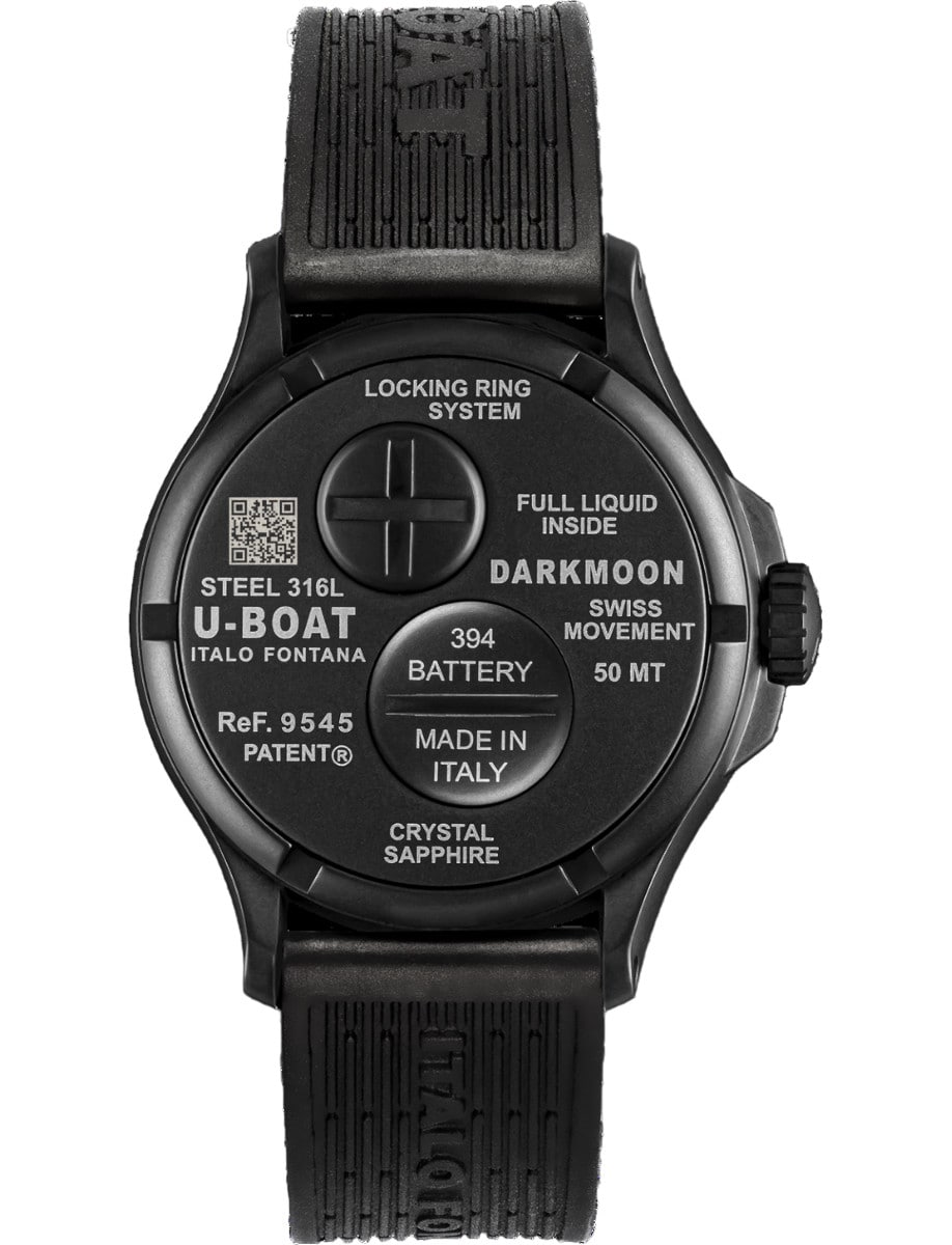 U-BOAT Darkmoon 40mm BK Black Curved PVD 9545 back