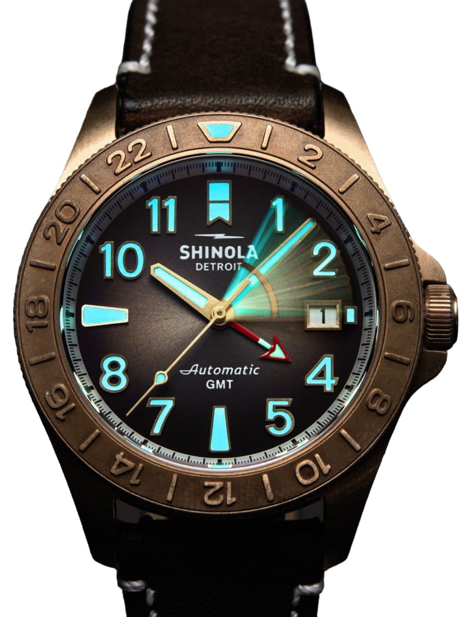 Shinola The Bronze Monster GMT Automatic 40mm 20273328-sdt-014654071 Luminous