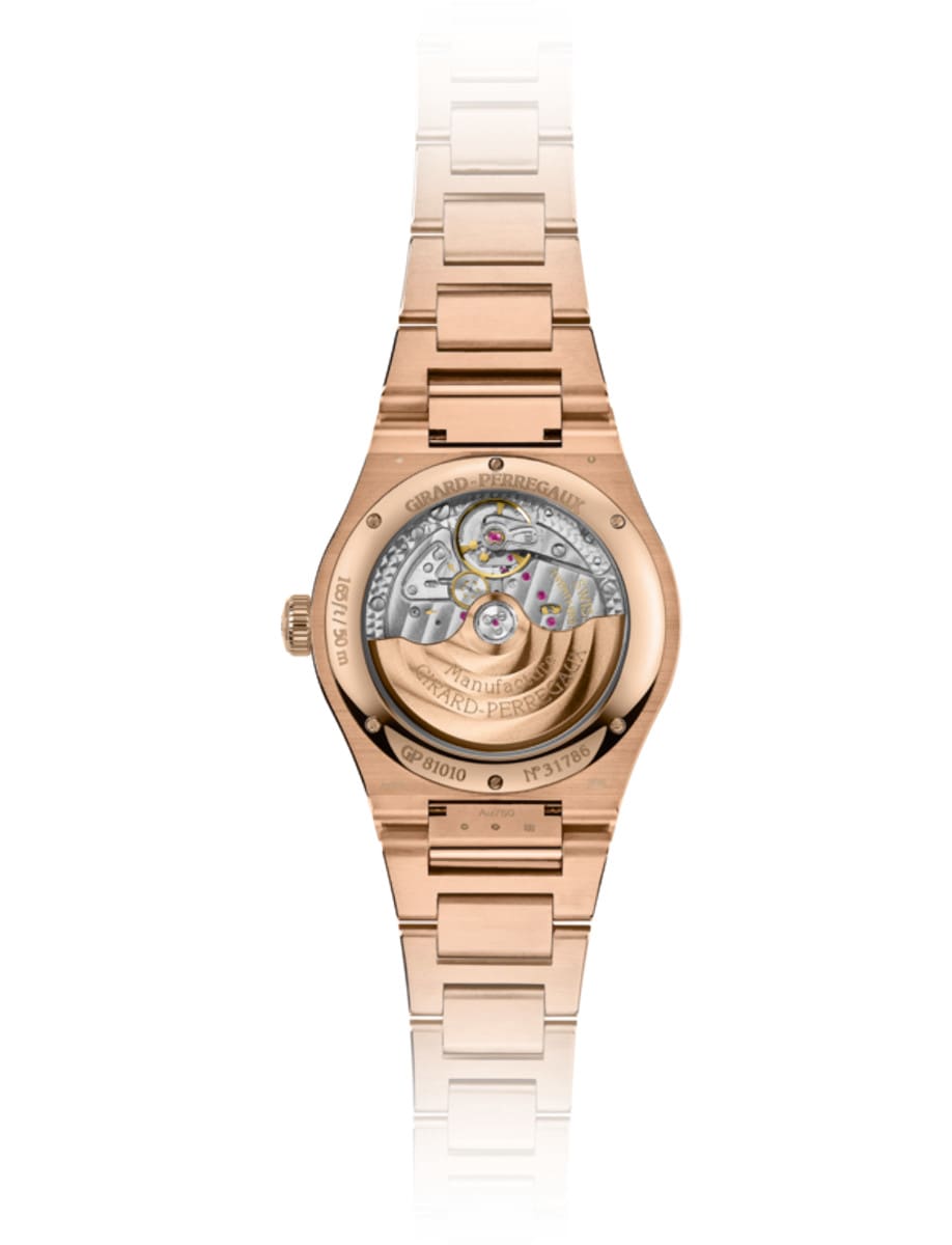 Girard-Perregaux Laureato 42mm Pink Gold Sage Green 81010-52-3333-1CM Back