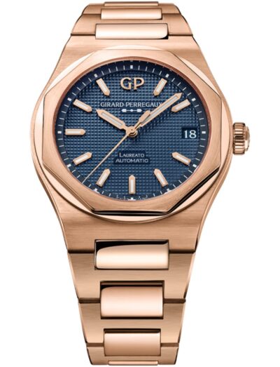 Girard-Perregaux Laureato 42mm Pink Gold Ultramarine Blue 81010-52-436-52A