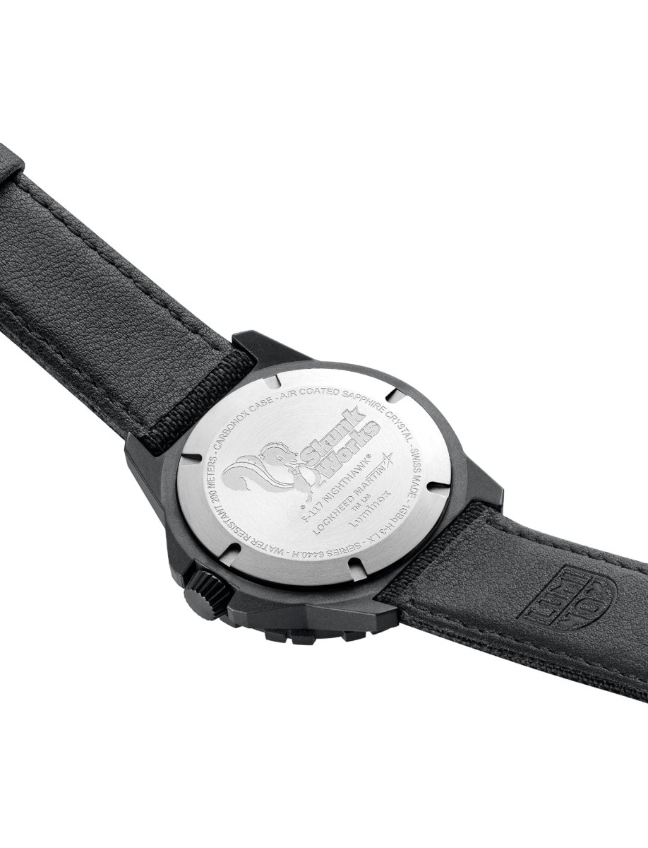 Luminox Air F-117 NIGHTHAWK® x Skunk Works® 6440 Heritage Pilot’s Watch XA.6442.H.SET Luminous Back