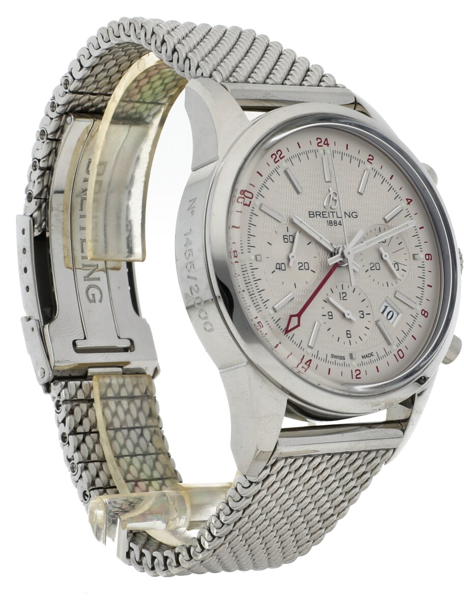 Pre-Owned Breitling Transocean GMT AB015412/G784-154A font right