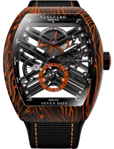 Franck Muller Carbon Damascus Twisting Tiger Stripes V 45 S6 SQT CARBONE AMS OR NR