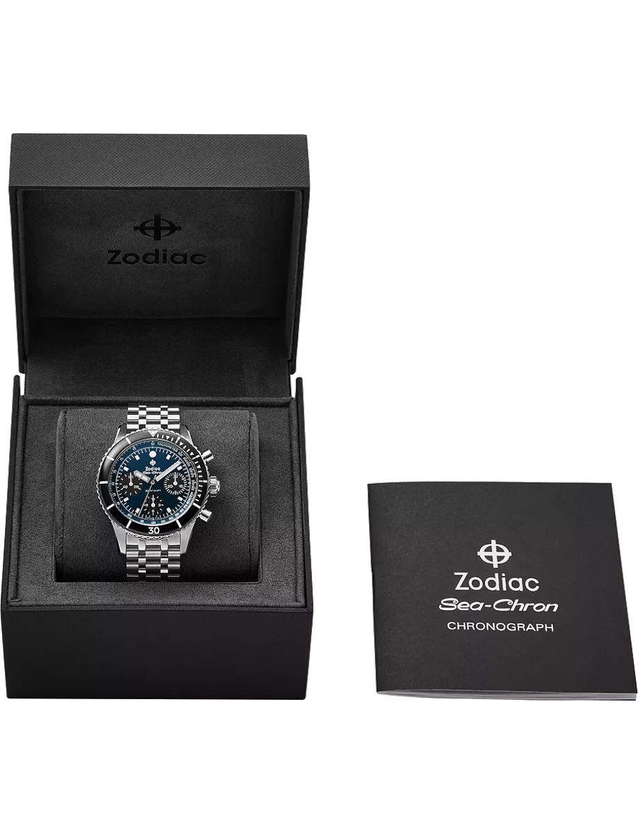 Zodiac Sea-Chron Automatic Stainless Steel Watch ZO3605 Box