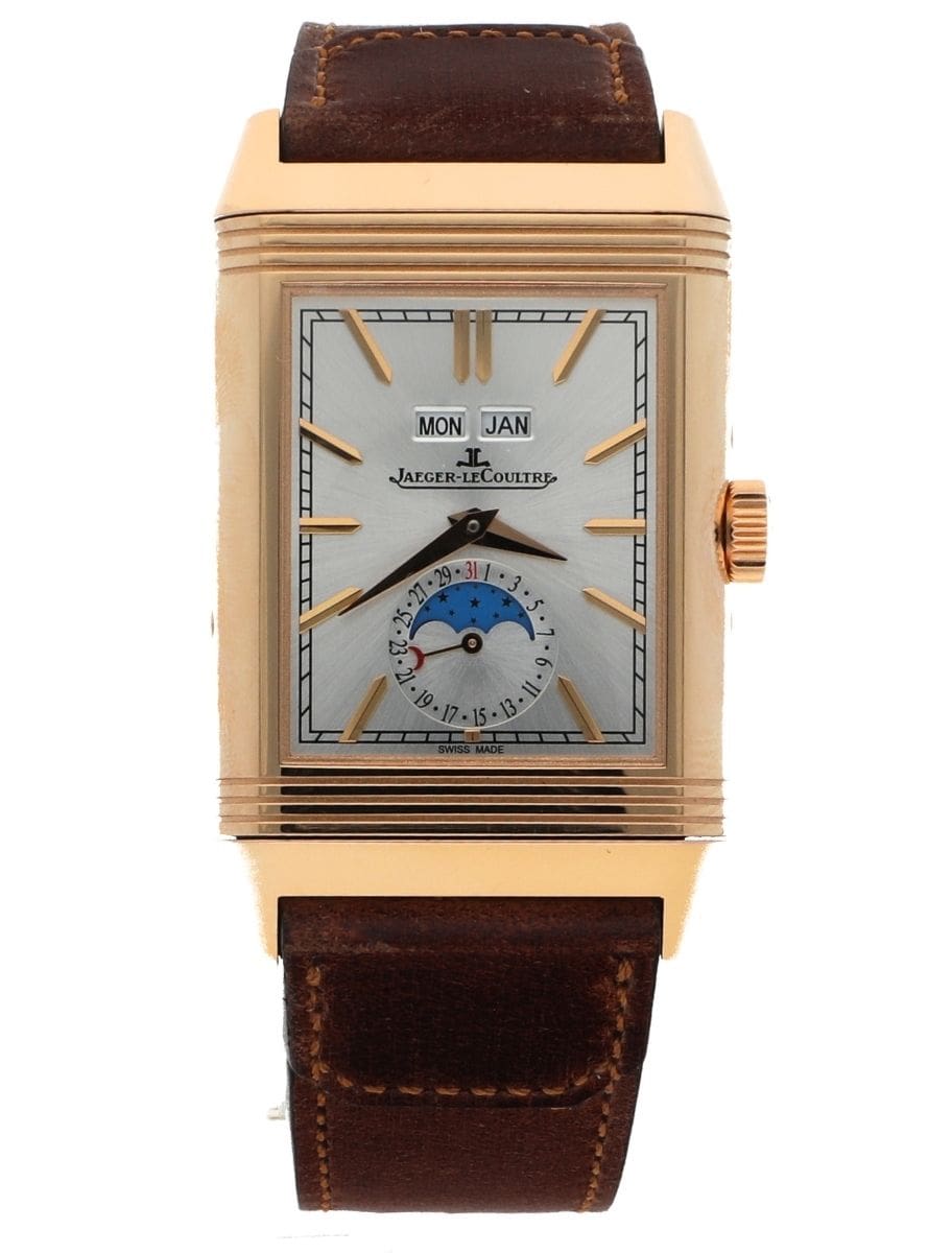 Pre Owned Luxury Watches Jaeger LeCoultre Pre Owned Jaeger LeCoultre Reverso Tribute Duoface Calendar Feldmar Watch Co