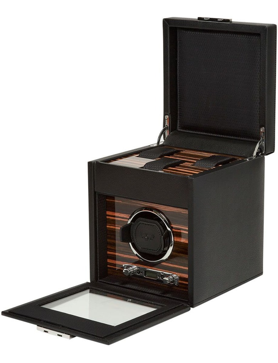 Wolf Roadster Single Watch Winder with Storage 457156 side