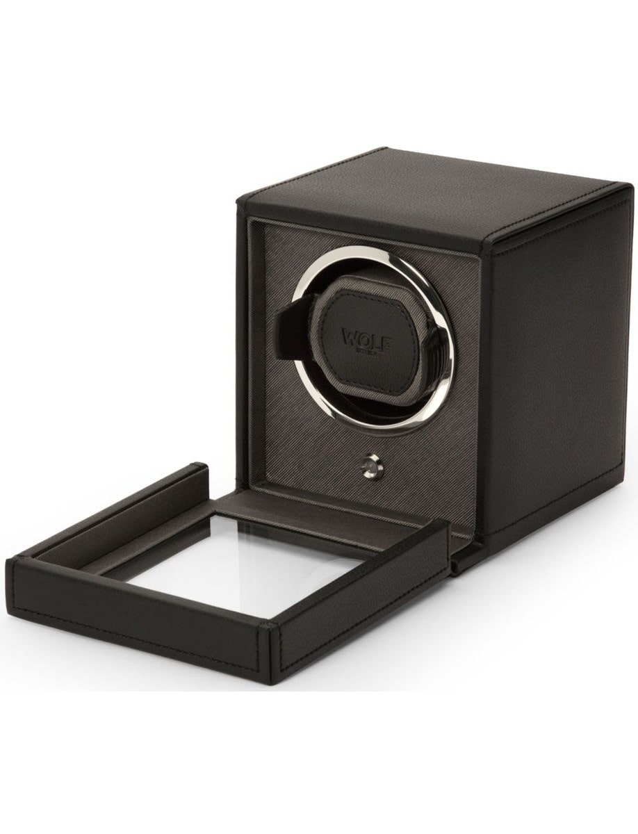 Wolf Cub Single Watch Winder with Cover 461103 side