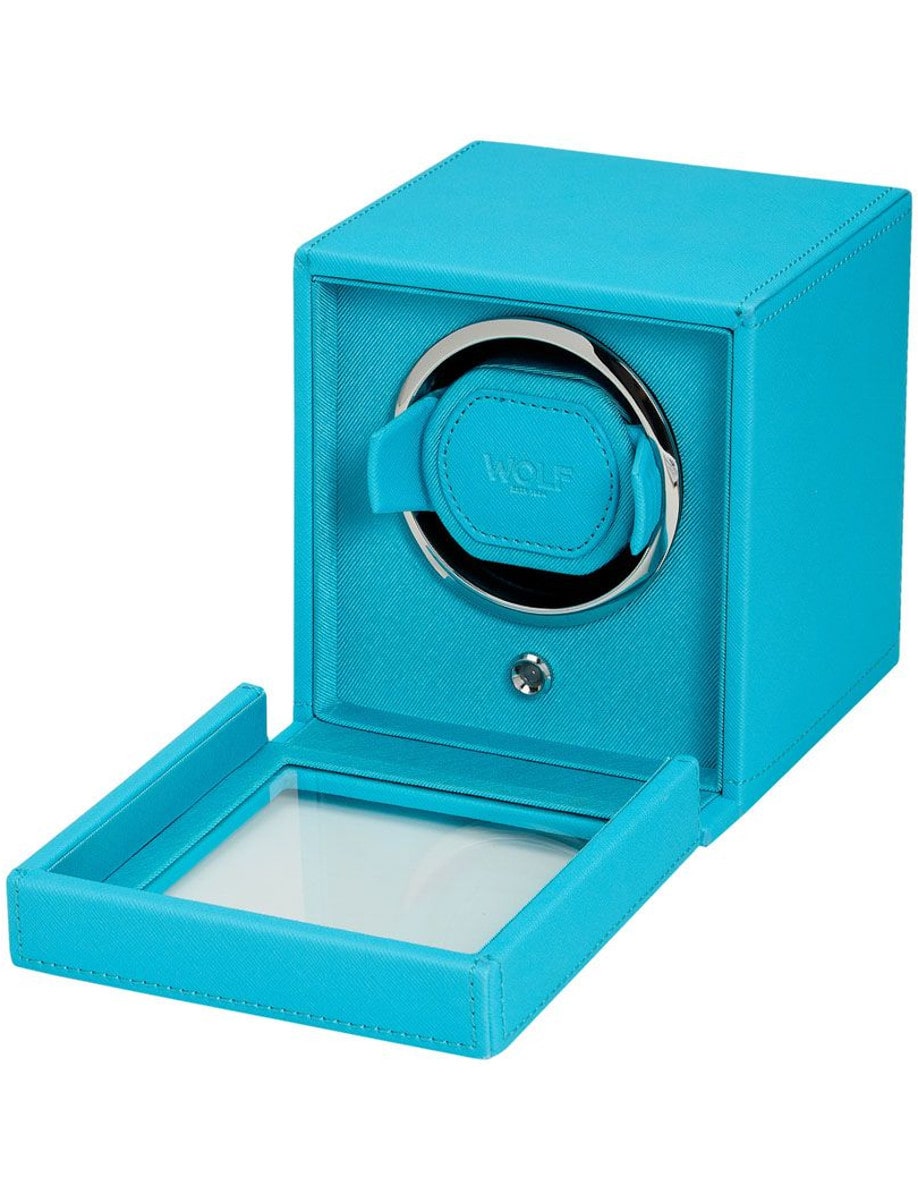 Wolf Cub Single Watch Winder with Cover 461124 side