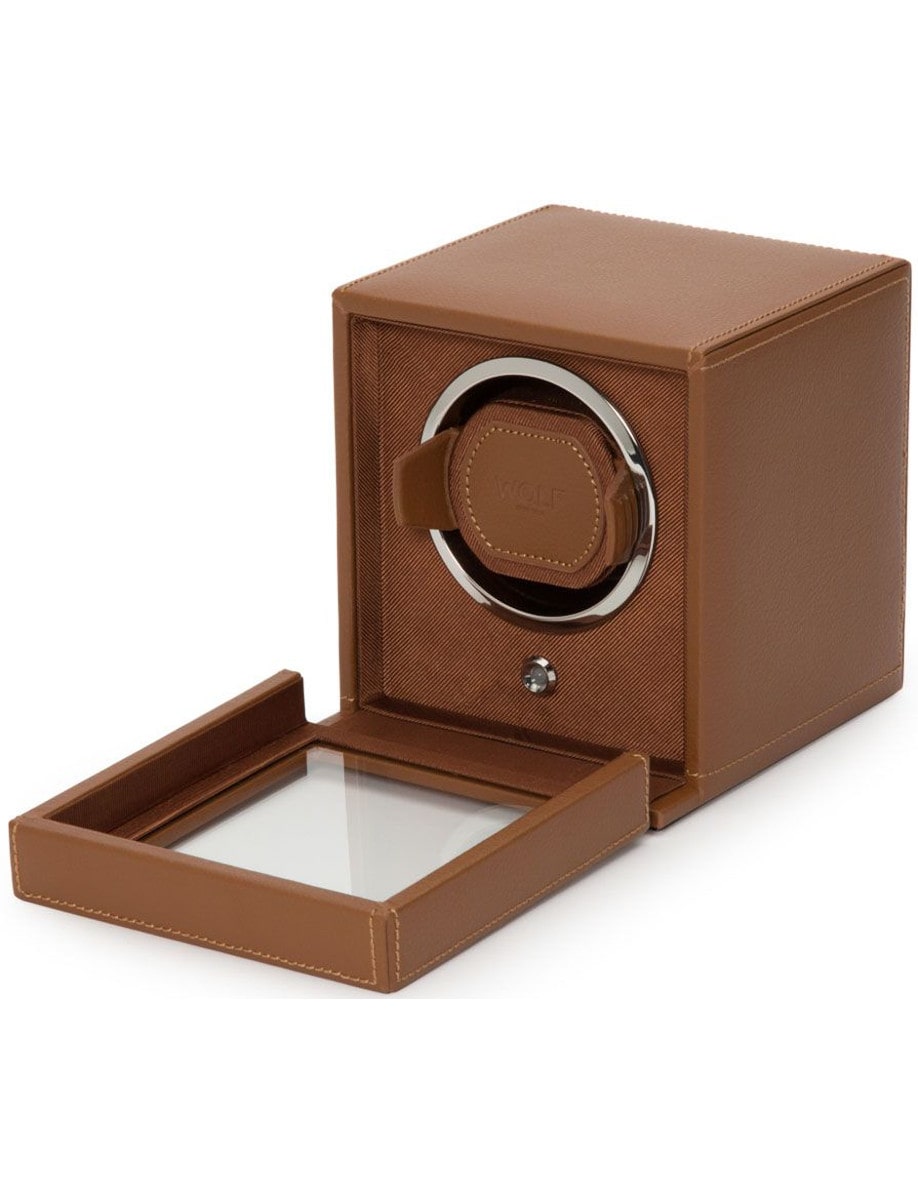 Wolf Cub Single Watch Winder with Cover 461127 side