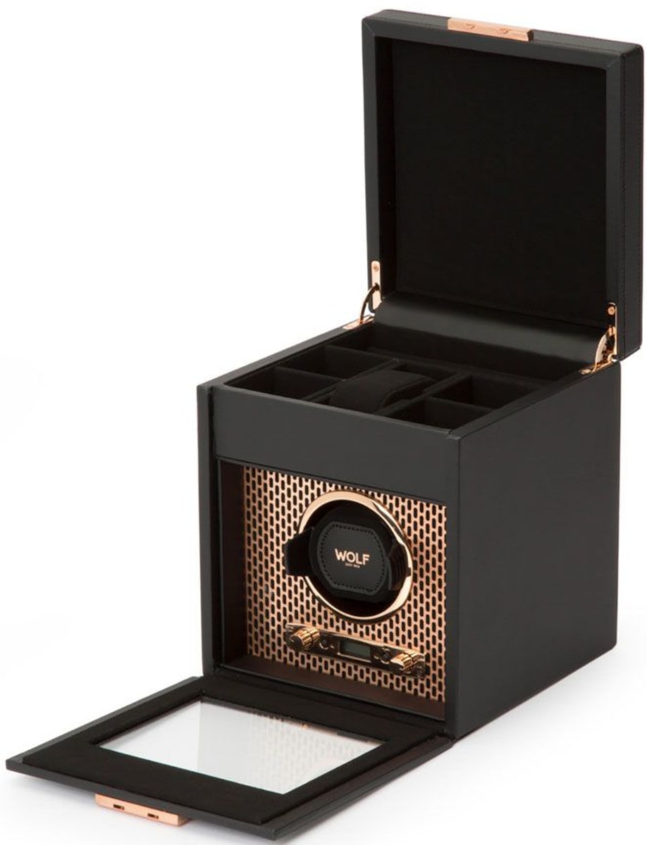 Wolf Axis Single Watch Winder With Storage 469216 side