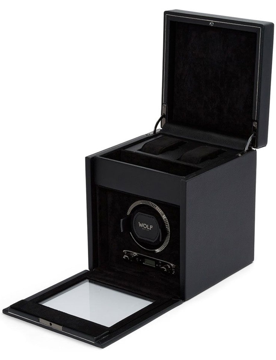 Wolf British Racing Single Watch Winder with Storage 792102 side