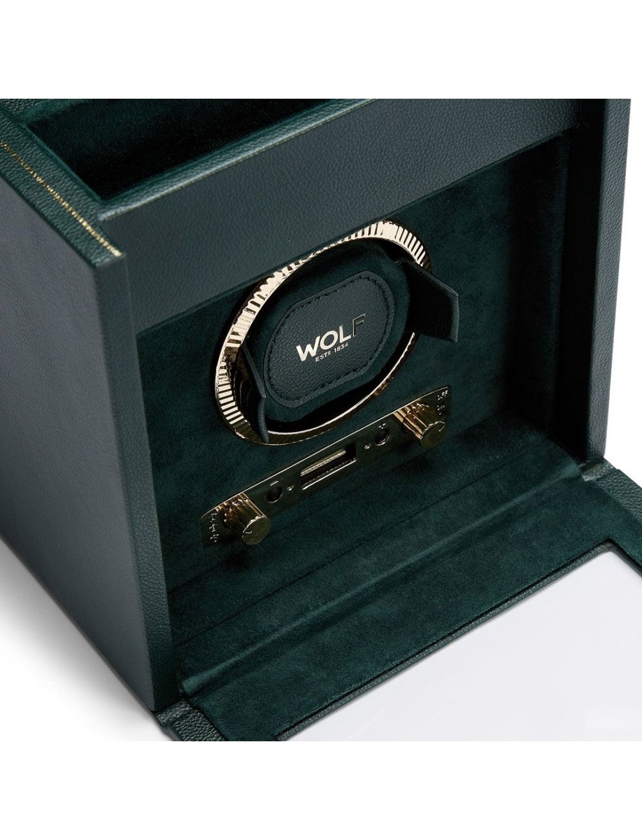 Wolf British Racing Single Watch Winder with Storage 792141 front