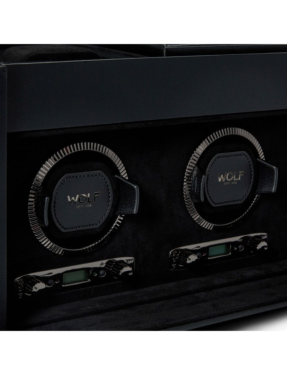 Wolf British Racing Triple Watch Winder with Storage 792302 front