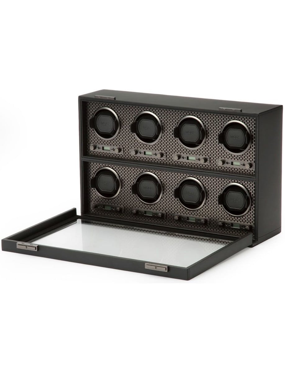 Wolf Axis 8 Piece Watch Winder 469703 side open