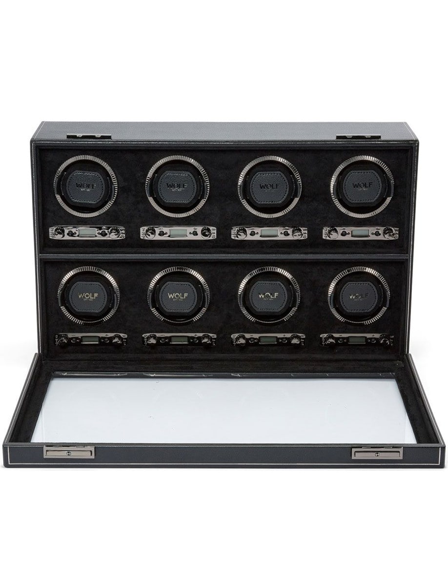 Wolf British Racing 8 Piece Watch Winder 792502 open