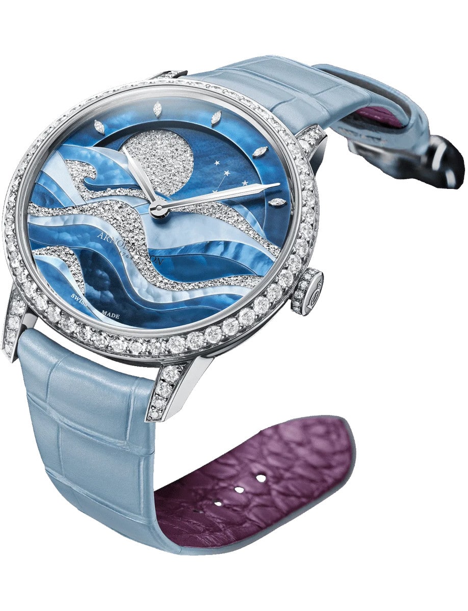 Arnold & Son Perpetual Moon 38 white gold “Night Tide” 1GLMW.Z04A.C284A side