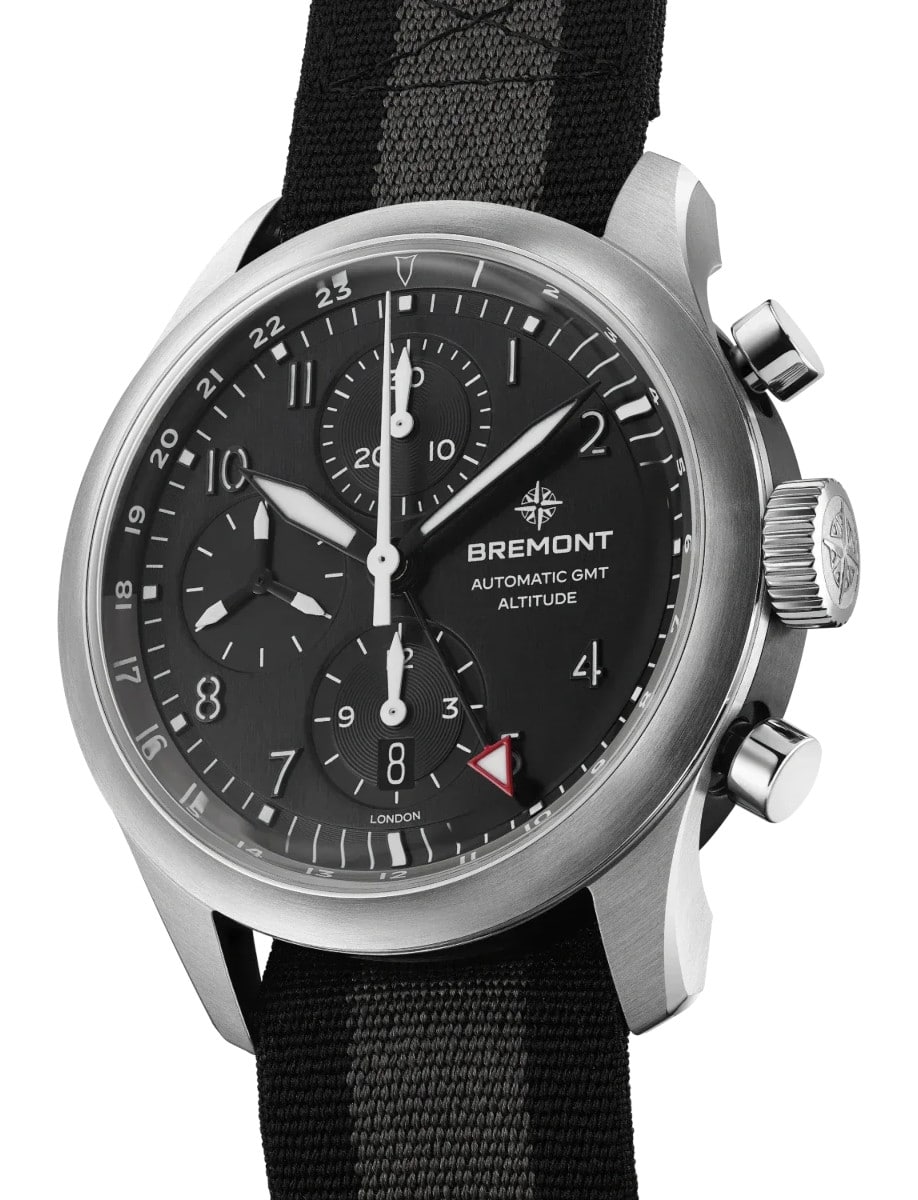 Bremont Altitude Chronograph GMT ALT42-CHR-G-SS-BK-N-S side