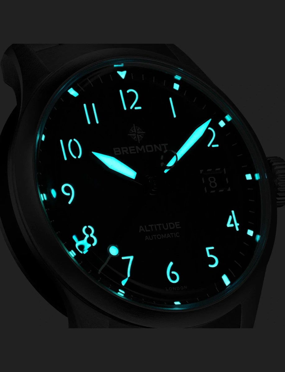 Bremont Altitude 39 Date  alt39-dt-ss-bk-b Luminous