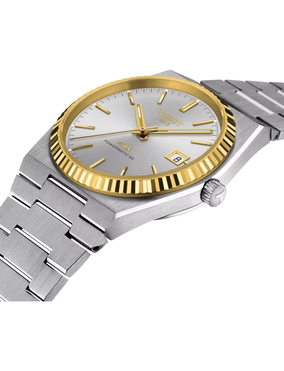 Tissot PRX Powermatic 80 Steel & 18K Gold Bezel 40mm T931.407.41.031.01 side