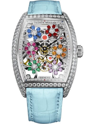 Franck Muller Cintrée Curvex Curvex Cut Flower Flower 2850 S6 SQT CURVEX CUT FLOWER COL DRM D OG LIGHT BLUE