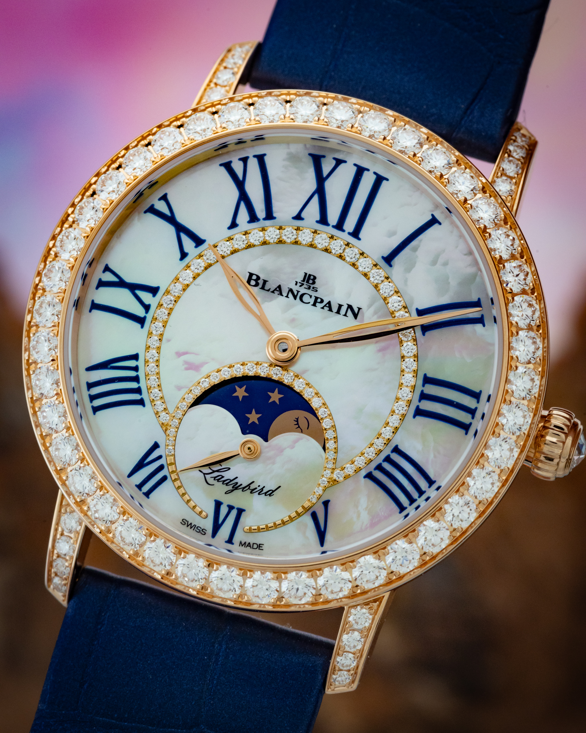 BLANCPAIN LADYBIRD COLORS PHASES DE LUNE RED GOLD