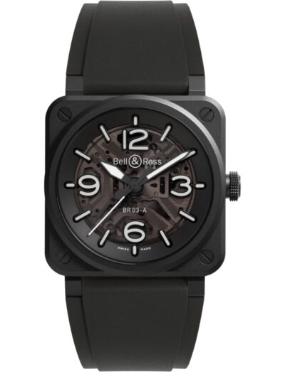 Bell&Ross BR-03 Skeleton Black Ceramic BR03A-BL-SKCE/SRB