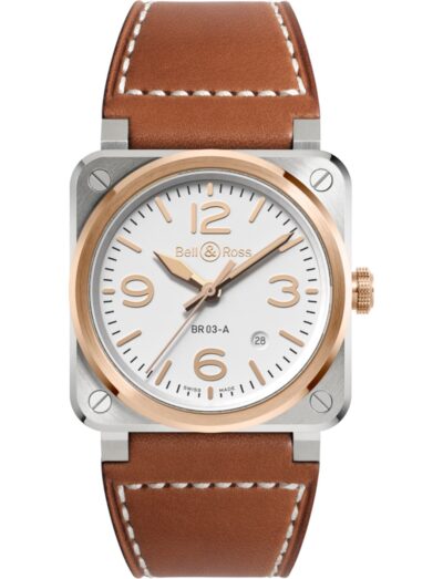 Bell&Ross BR-03 White Steel & Gold BR03A-WH-STPG/SCA