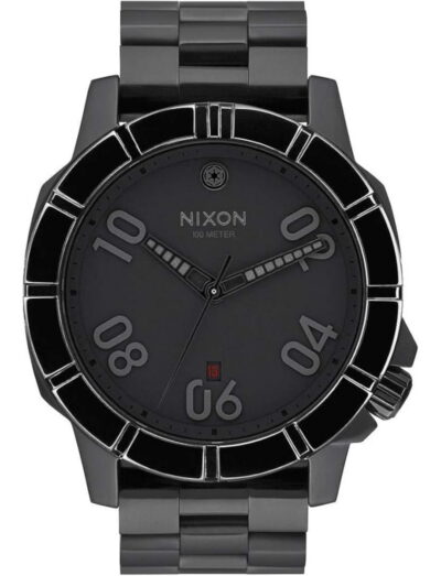 Nixon Ranger Star Wars Imperial Pilot wristwatch featured in black PVD stainless steel, quartz movement, black dial, black PVD stainless steel bracelet.