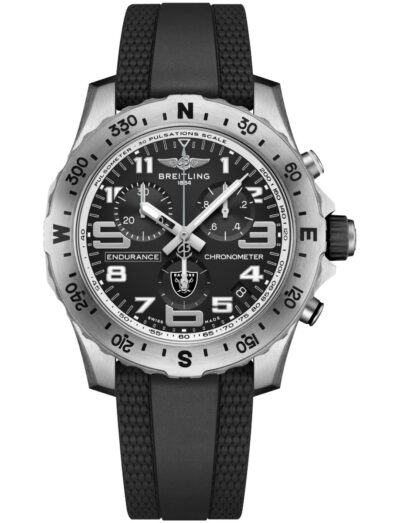 Breitling wristwatch with titanium case, bi-directional bezel and black rubber strap