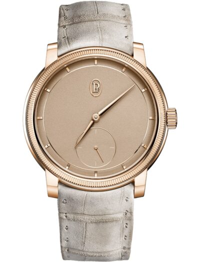 Parmigiani wristwatch with 18ct Rose Gold case, dune color dial and alligator leather strap