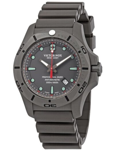 Victorinox wristwatch with titanium case, grey dial and grey rubber strap | Feldmar Watch Co. Victorinox wristwatch with titanium case, grey dial and grey rubber strap