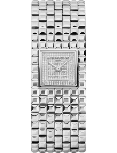 Frederique Constant wristwatch with stainless steel and bracelet and diamond pave dial