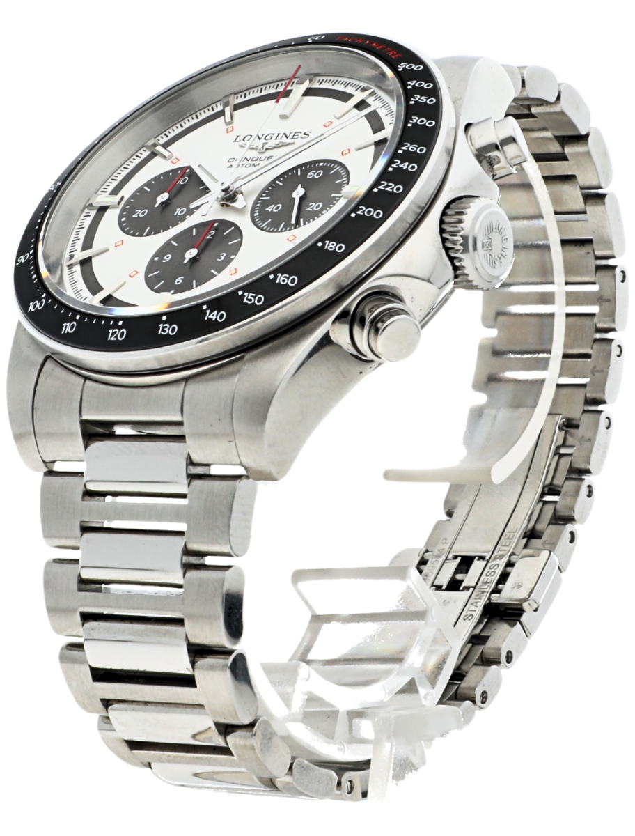 Longines Conquest Chronograph angled front right view