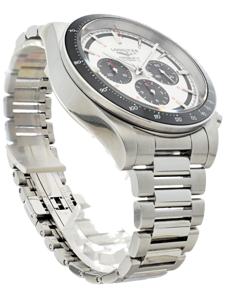 Longines Conquest Chronograph angled front left view