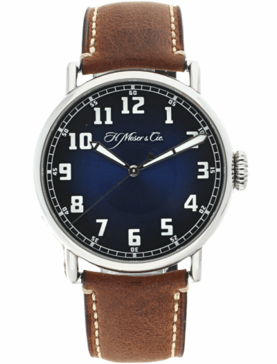 H. Moser & Cie. Heritage Centre Seconds Funky Blue front facing view