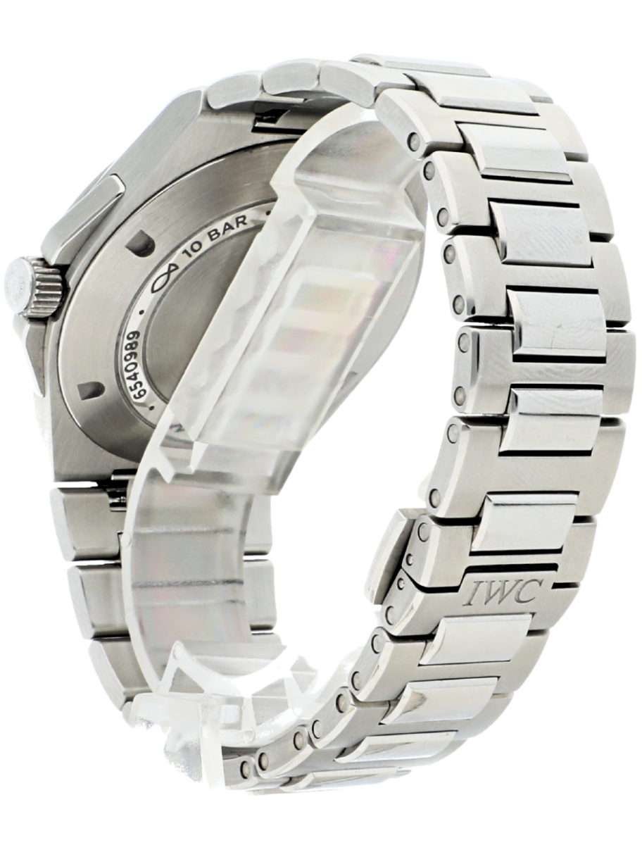 IWC Ingenieur 40 teal dial angled back right view