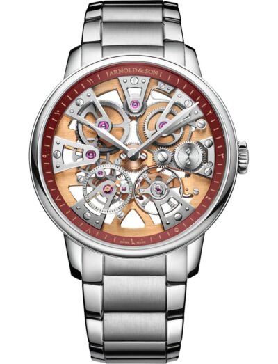 Arnold&Son wristwatch with stainless steel case and bracelet, and skeleton dial. | Feldmar Watch Co. Arnold&Son wristwatch with stainless steel case and bracelet, and skeleton dial.