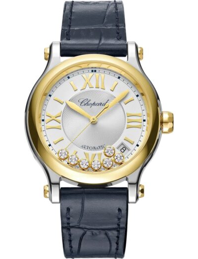 Chopard wristwatch with 18k yellow gold and stainless steel case, silver dial and alligator leather strap | Feldmar Watch Co. Chopard wristwatch with 18k yellow gold and stainless steel case, silver dial and alligator leather strap