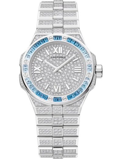 Chopard wristwatch with 18K ethical white gold and diamond case and bracelet