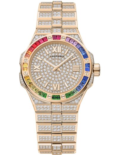 Chopard wristwatch with 18K ethical rose gold and diamonds case and bracelet