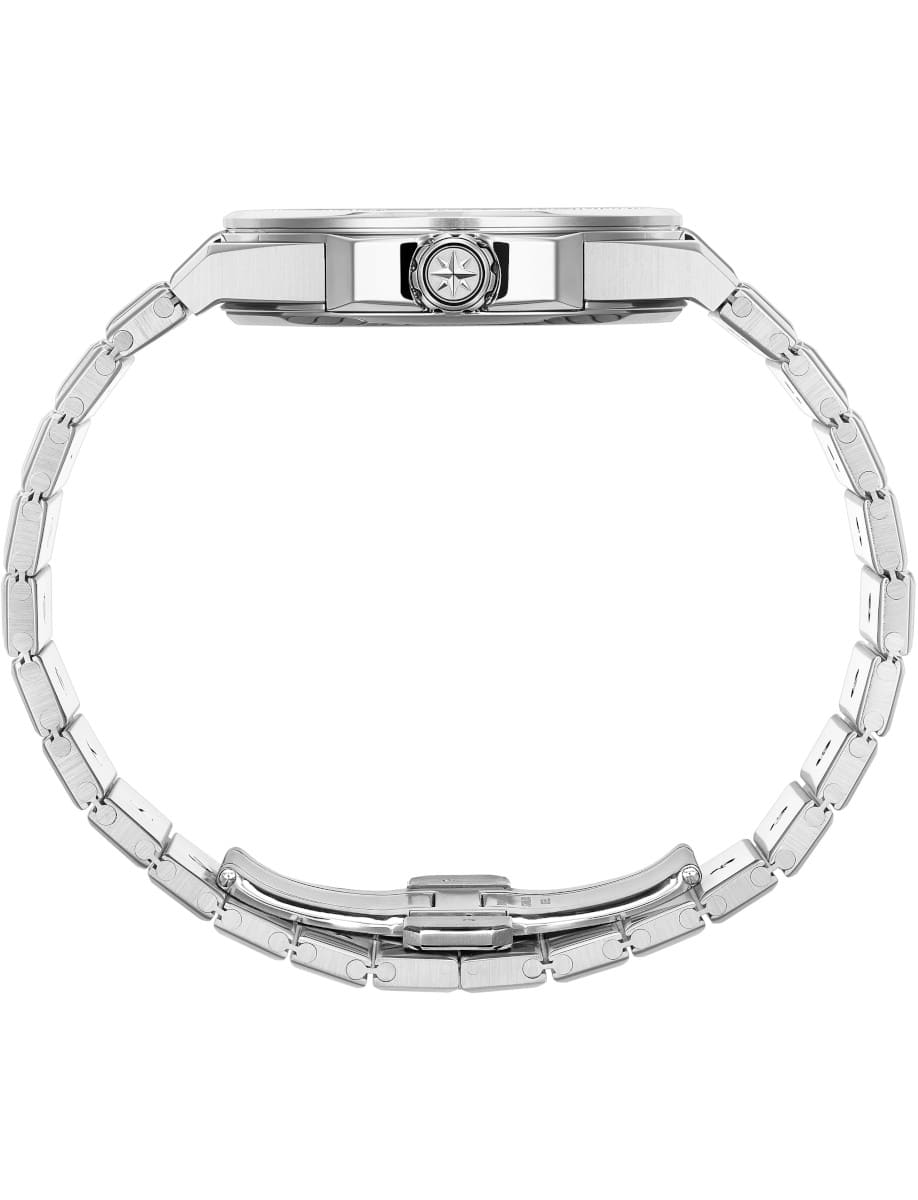 Side view of Chopard wristwatch with titanium case and bracelet.