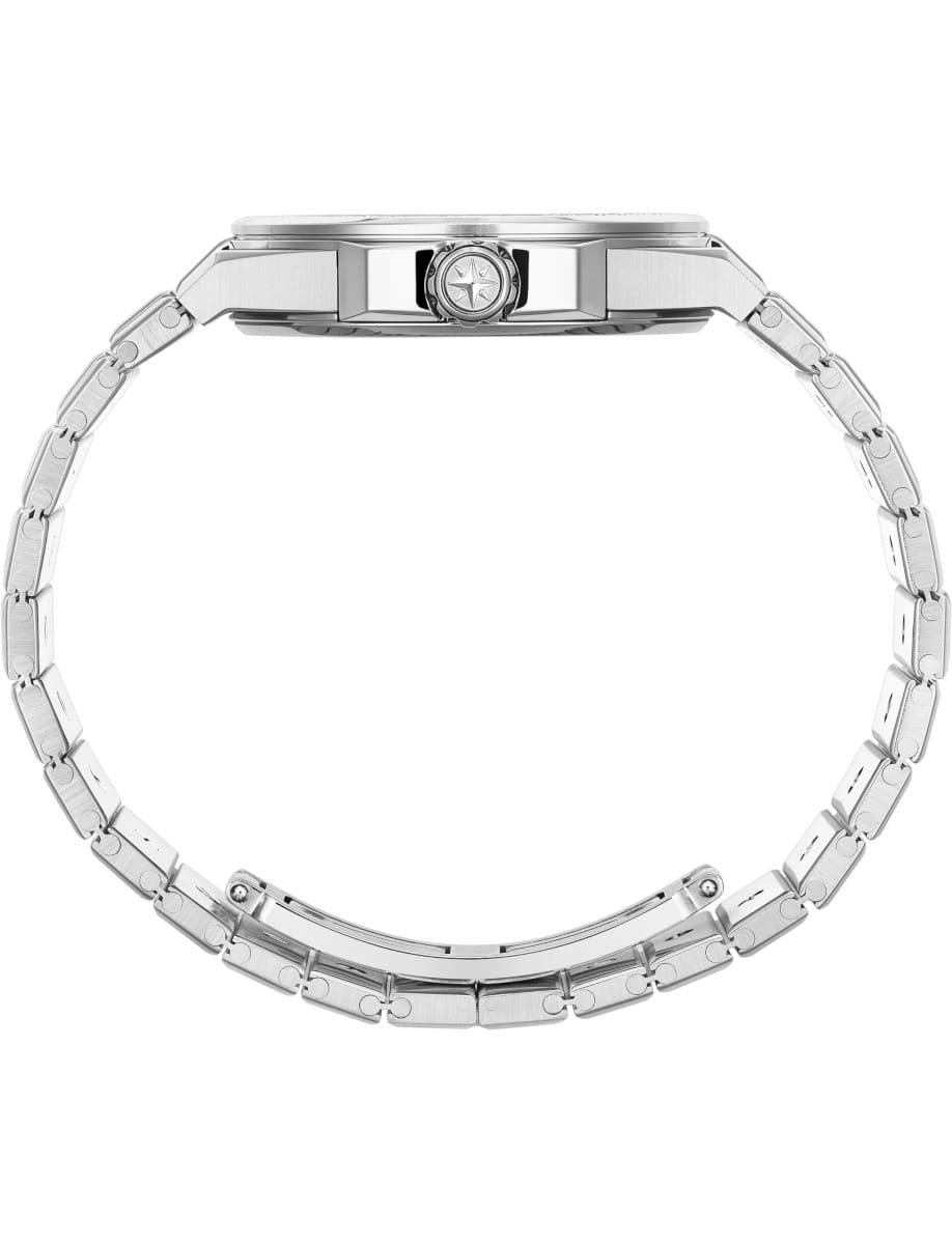 Side view of Chopard wristwatch with stainless steel case and bracelet