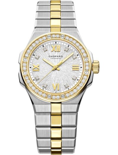 Chopard wristwatch with18k yellow gold and stainless steel case and bracelet and gray dial