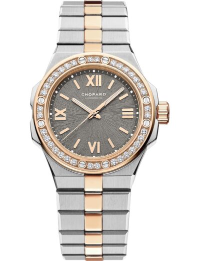 Chopard wristwatch with 18K ethical rose gold and stainless steel case and bracelet