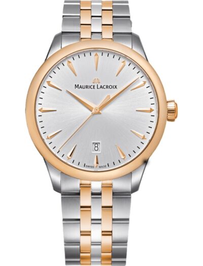 Maurice Lacroix wristwatch with two-tone stainless steel case and bracelet and silver dial | Feldmar Watch Co. Maurice Lacroix wristwatch with two-tone stainless steel case and bracelet and silver dial