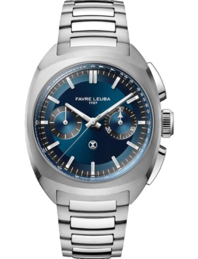 Favre Leuba wristwatch with stainless steel case and bracelet and blue dial