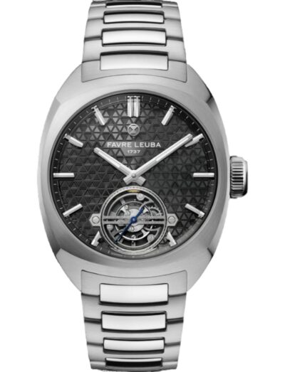 Favre Leuba wristwatch with stainless steel case and bracelet and gray dial
