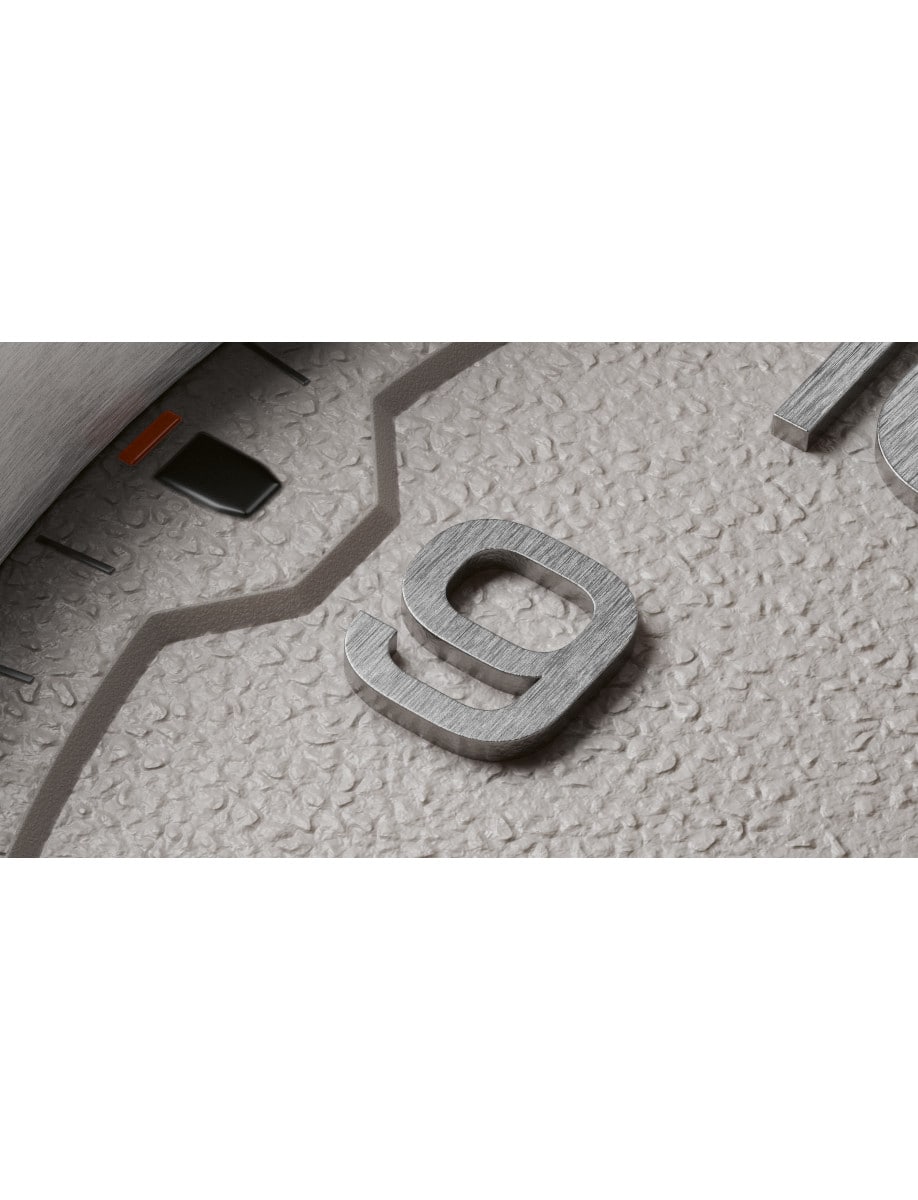 Close view of the dial of Oris wristwatch with beige dial.