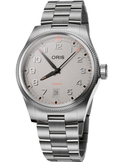 Oris wristwatch with stainless steel case and bracelet, and beige dial. | Feldmar Watch Co. Oris wristwatch with stainless steel case and bracelet, and beige dial.