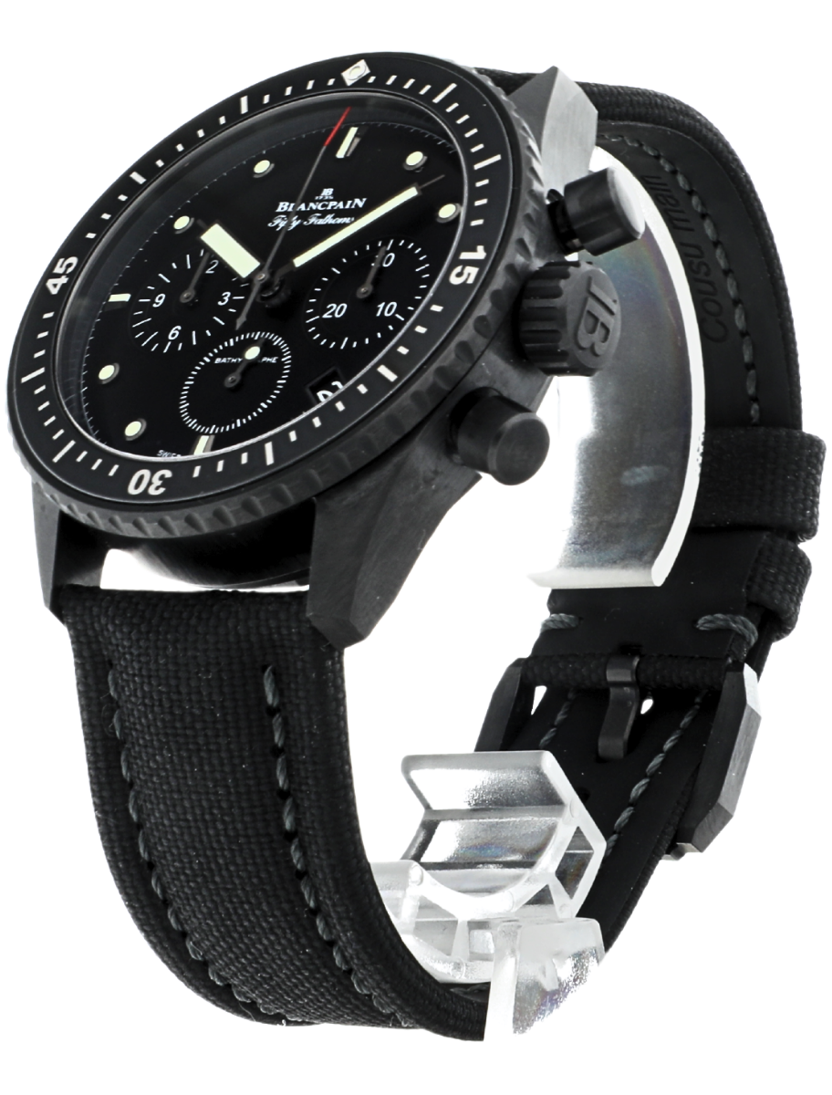 Blancpain Fifty Fathoms Bathyscaphe Chronographe Flyback angled front right view
